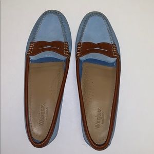 Weejuns loafers - sky blue leather - size 7.5